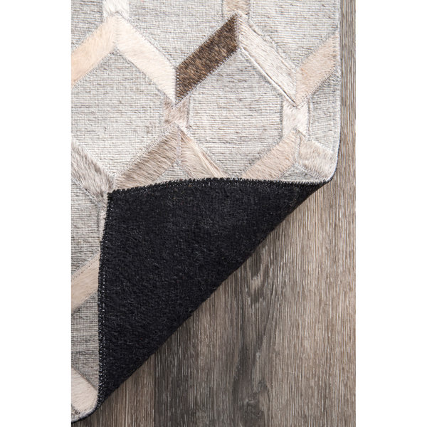 Foundry Select Fareham Handmade Leather Gray Rug & Reviews Wayfair